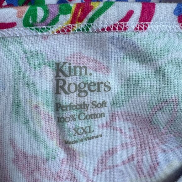 Kim Rogers Womens Perfectly Soft Vibrant Multi Color 100% Cotton T Shirt Top XXL - Picture 4 of 5